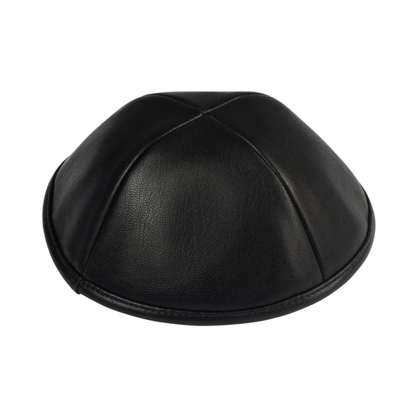 Black Leather Kippah for Shabbos - iKippah by Judaica Square