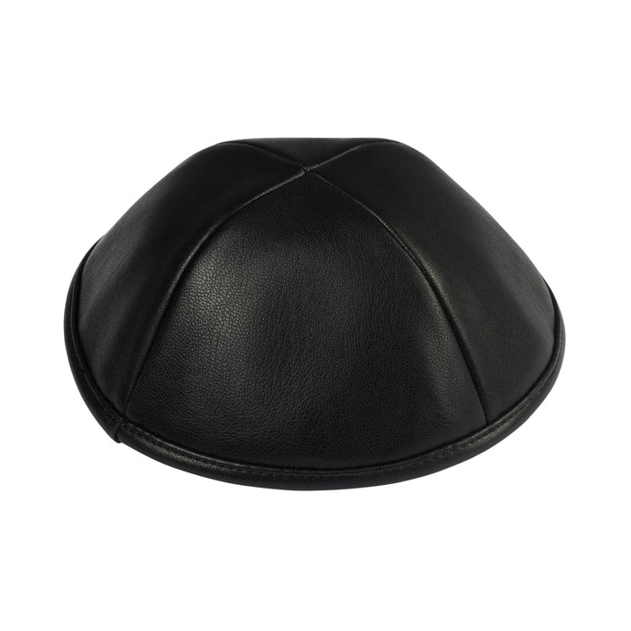 Black Leather Kippah for Shabbos - iKippah by Judaica Square