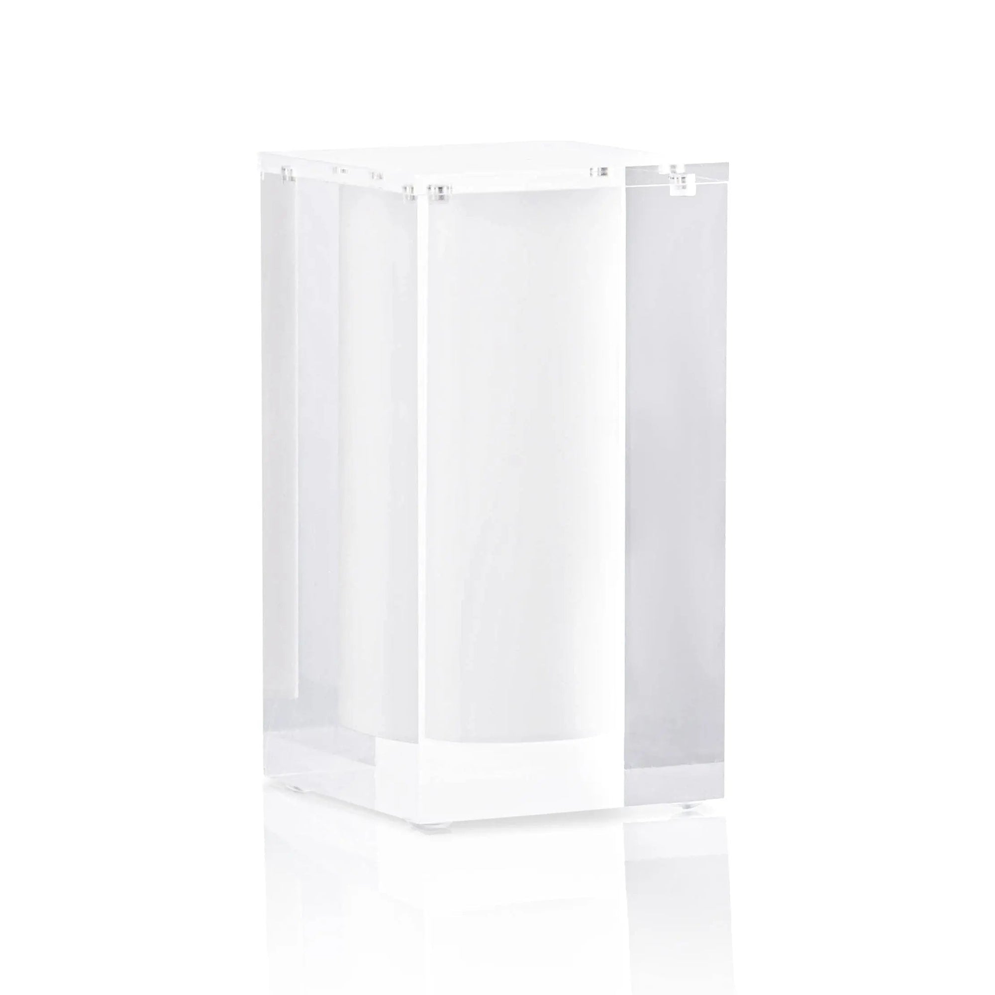 Block Match Jar (Clear) — Shabbos Tabletop by Waterdale Collection — View 4 Acrylic Match Holder | Judaica Square Lakewood
