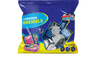 Chanukah Dreidels pouch of ten medium blue and silver metallic dreidels