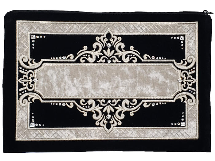 Bar mitzvah tallis bag with dual tefillin bags for Rashi and Rabbeinu Tam, design #465 | Judaica Square Lakewood