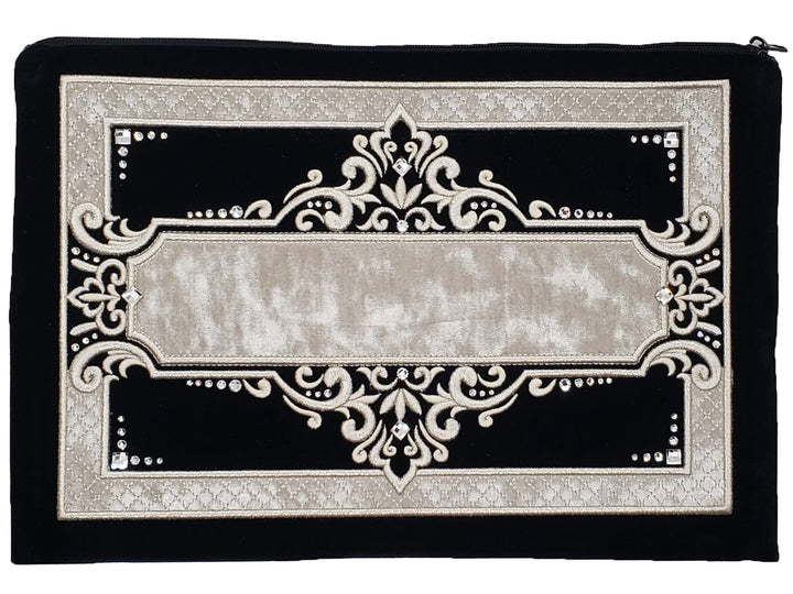 Bar mitzvah tallis bag with dual tefillin bags for Rashi and Rabbeinu Tam, design #465 | Judaica Square Lakewood