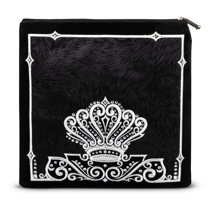 Black velvet tallis and tefillin bag with silver embroidery, design #817 | Judaica Square Lakewood