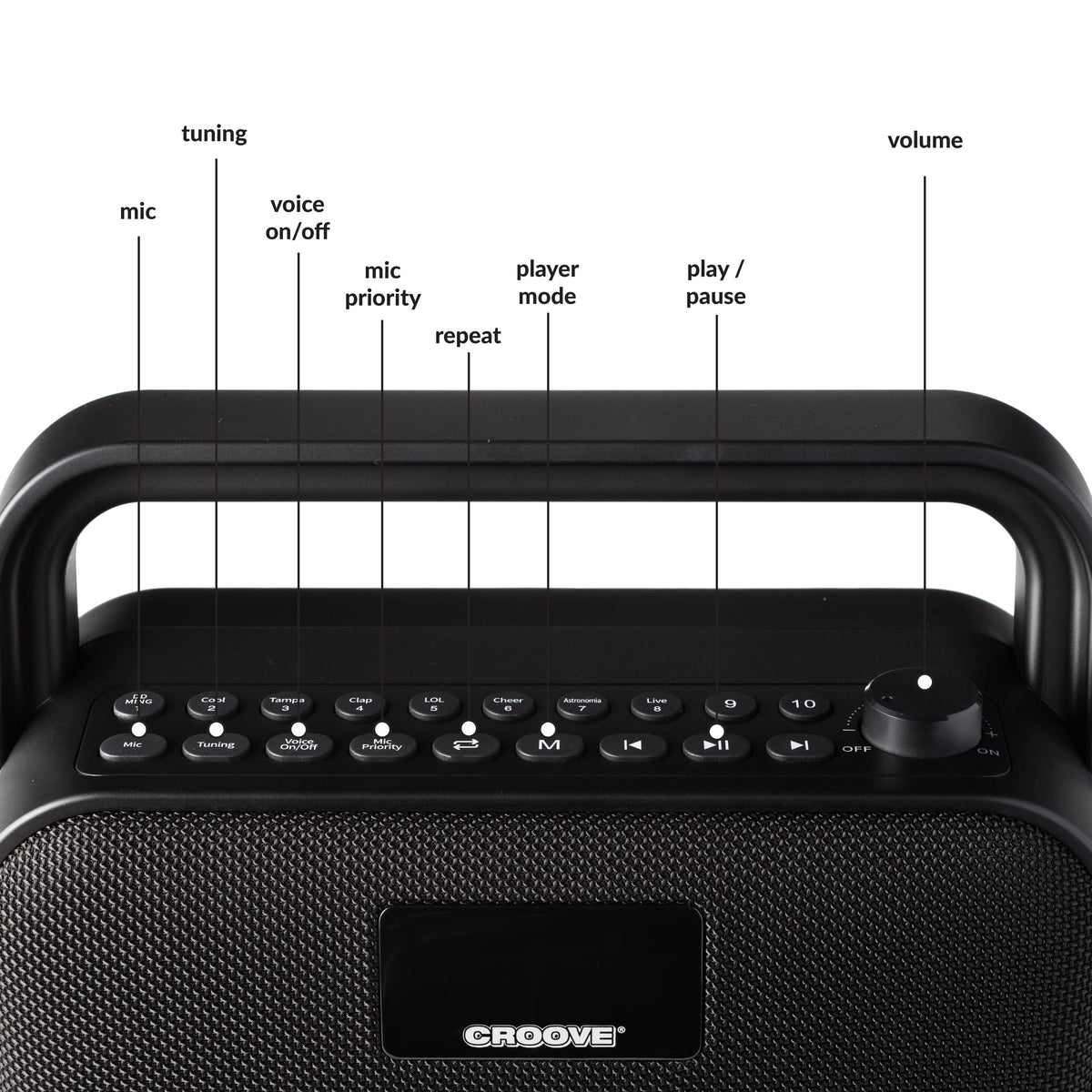 Croove Portable Karaoke Machine with Wireless Mic - Bluetooth Speaker — product view, view 3 | Judaica Square Lakewood