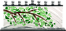 Handcrafted colored-glass Chanukah menorah with branching arms