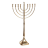 Extra large brass menorah with round arms