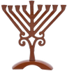 Bronze-tone Rambam-style menorah with diagonal branches