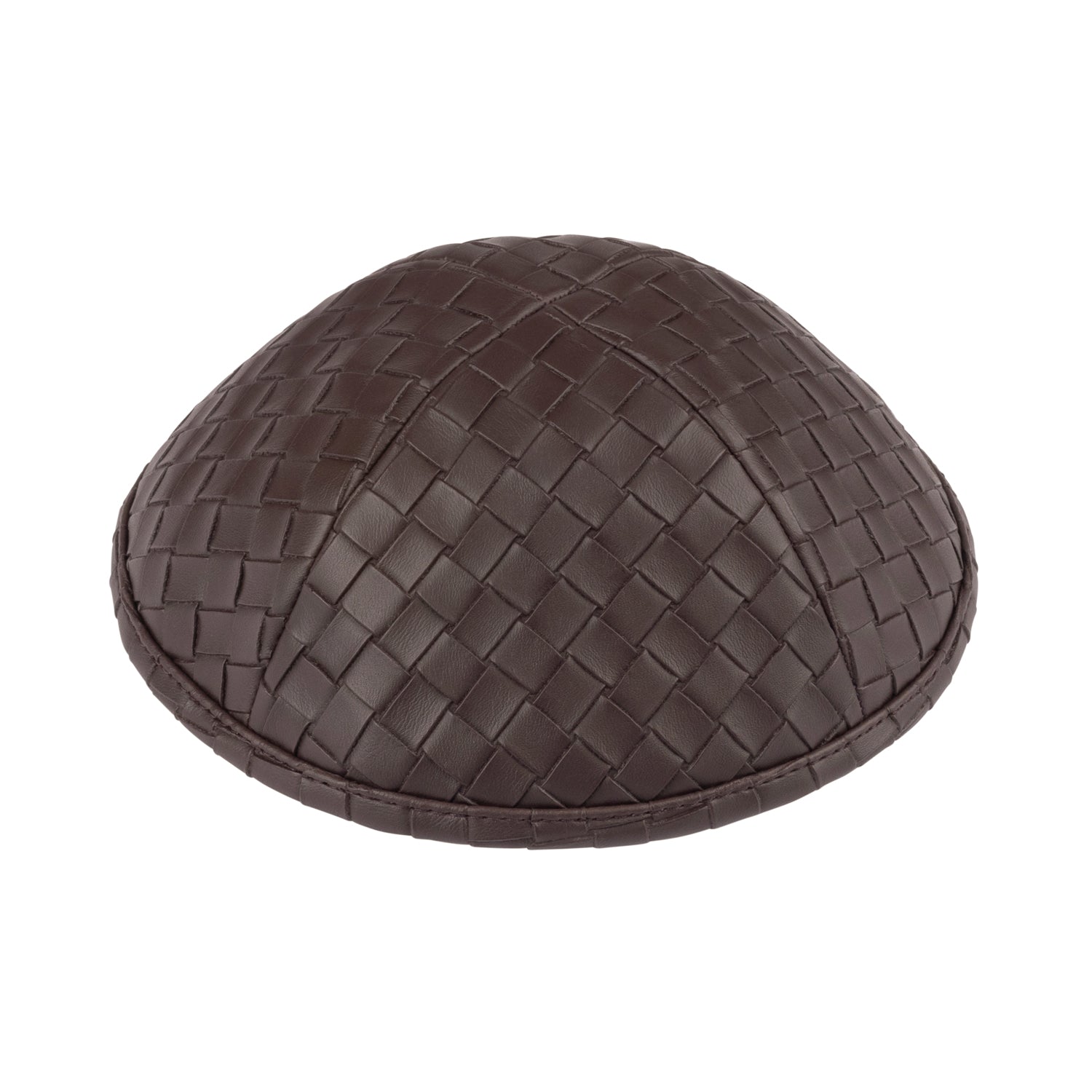 Close-up of Leather Kippah lining and stitching