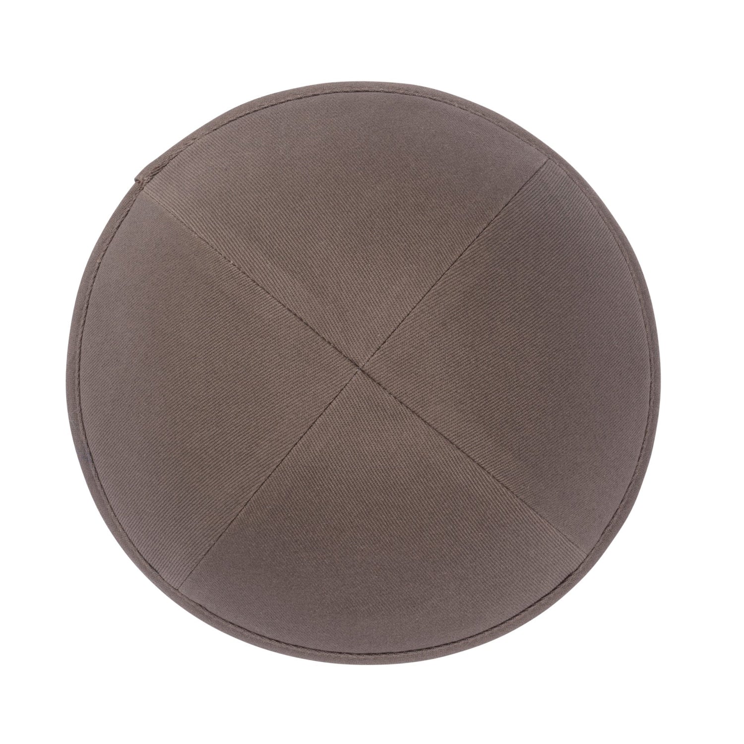 Brown Cotton Kippah - side view showing six-panel design