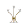 BT Shalom 13.4-inch crystal 3-light candelabra with gold inner net design
