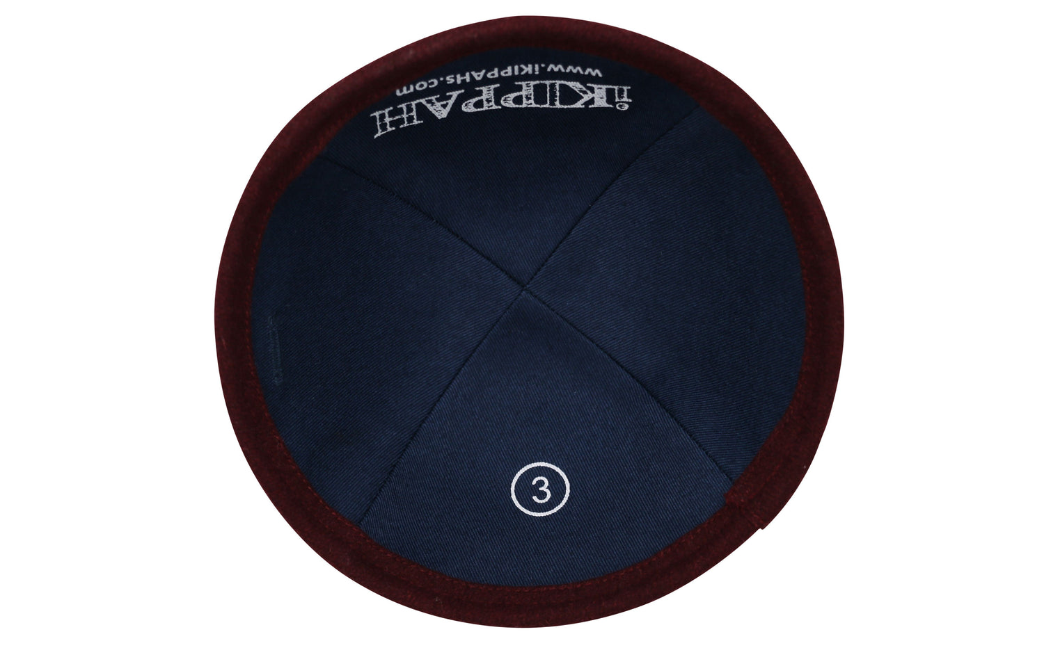 Close-up of Wool Kippah lining and stitching