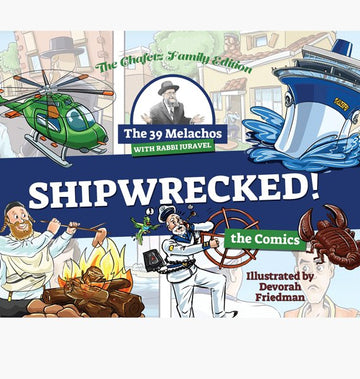 Shipwrecked front cover — Rabbi Juravel's third hilchos Shabbos comic book for children