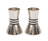 Emanuel Hammered Short Candlesticks- Black Rings (EM-CA5)