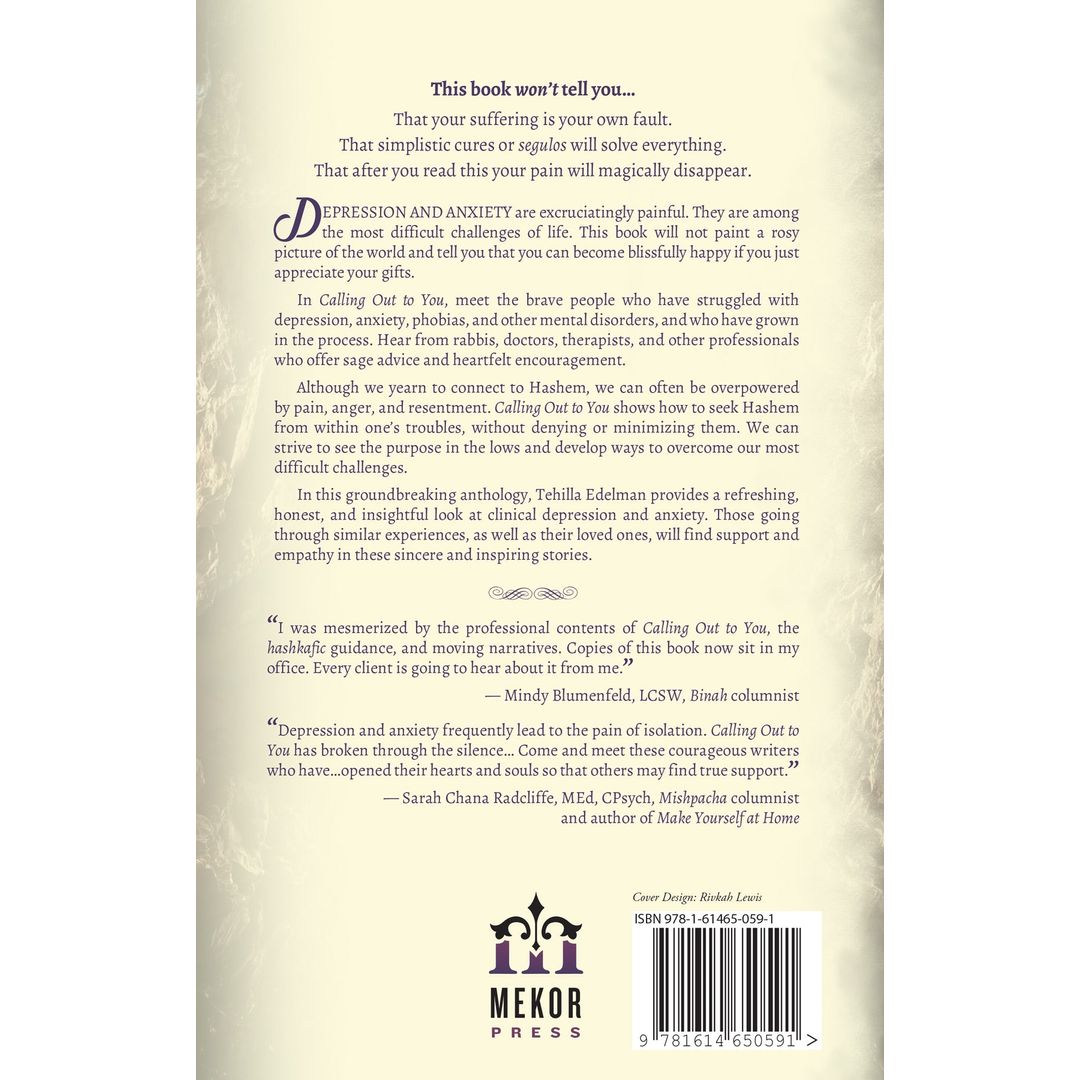 Calling Out to You: NOT AVAILABLE — Menucha Publishers | Judaica Square Lakewood