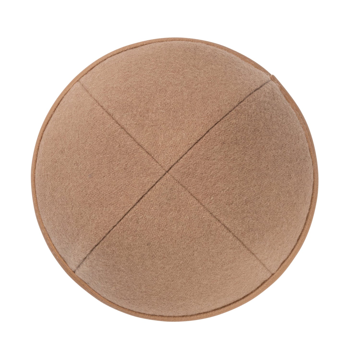 Close-up of Leather Kippah rim trim detail