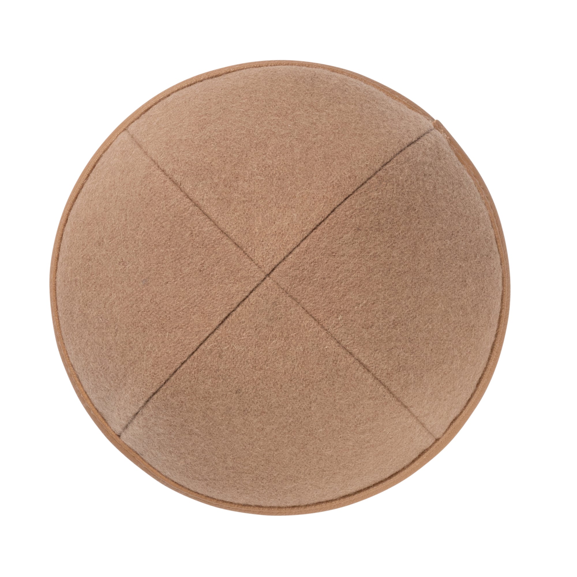 Close-up of Leather Kippah rim trim detail