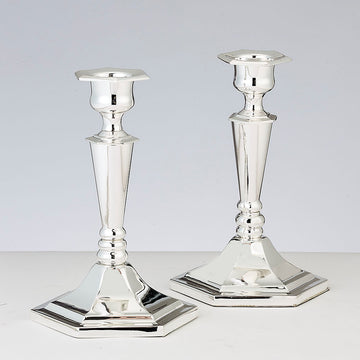 Rite Lite Set of 2 Silverplated Candlesticks, Silver Plated, Item CSH-1701, 6 Inch