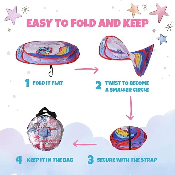 StarkGlitz Unicorn Pop-Up Play Tent for Girls, Ages 3-8 — product view, view 6 | Judaica Square Lakewood