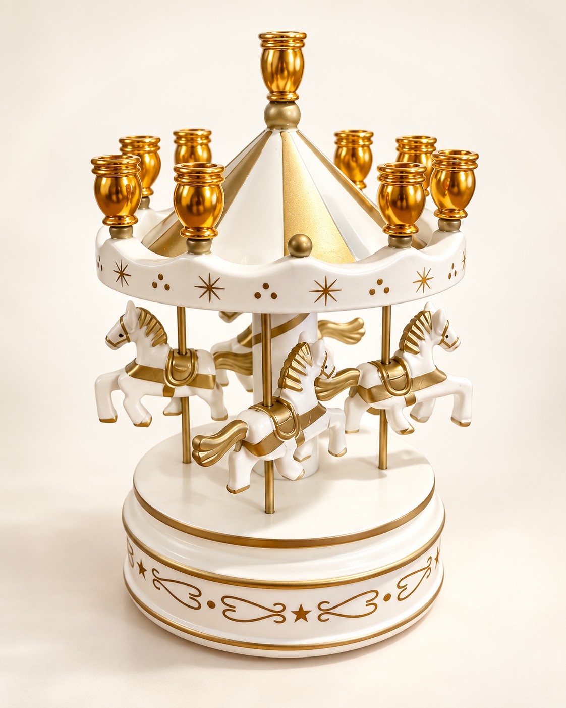 Carousel music box menorah, view 6