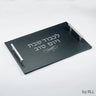 Rite Lite Slate Challah Serving Tray With Zinc Silvertone Handles, 10 x 15 Inch