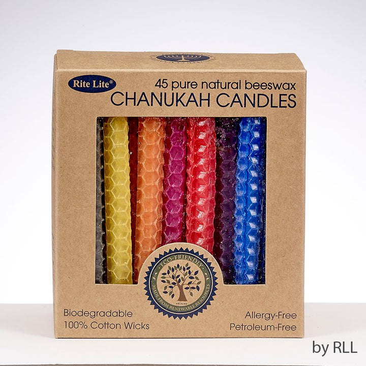 Rite Lite Chanukah Candles, Multi Color Honeycomb Beeswax