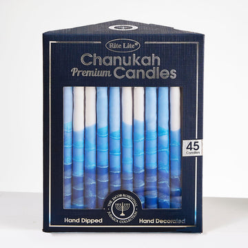 Rite Lite Premium Chanukah Candles, Hand Crafted, Blue and White