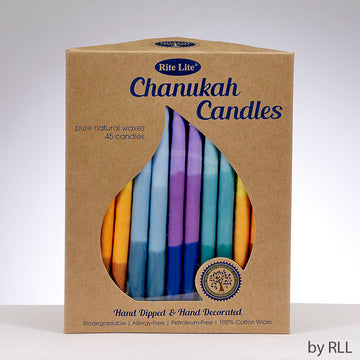 Rite Lite Pure Vegetable Wax Chanukah Candles, Tricolor Multi
