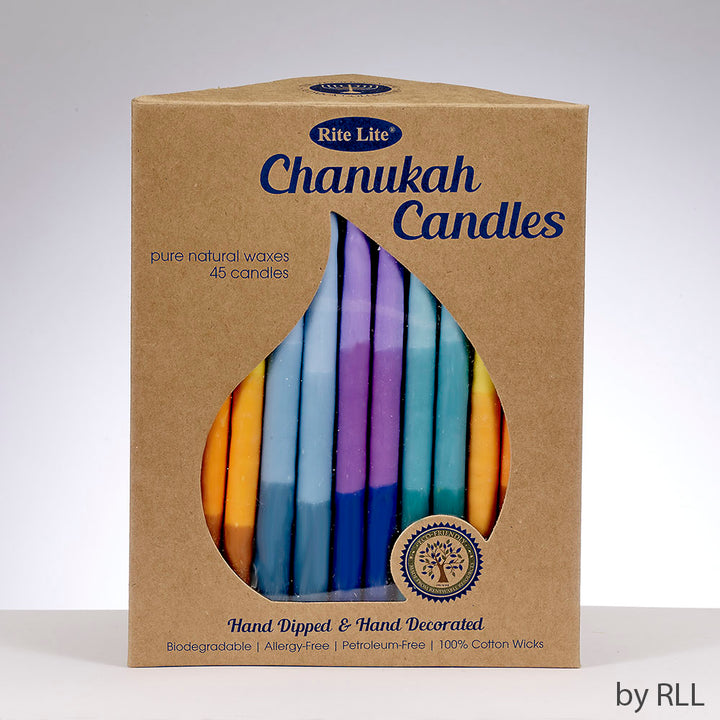 Rite Lite Pure Vegetable Wax Chanukah Candles, Tricolor Multi