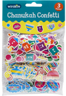 Winfaire Chanukah confetti bag with dreidels and menorahs