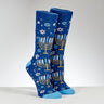 Rite Lite Metallic Menorahs Cozy Adult Slipper Socks, Polyester