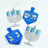 Rite Lite Set of 4 Chanukah Decor With Glitter And Foil, 6 x 4 Inch
