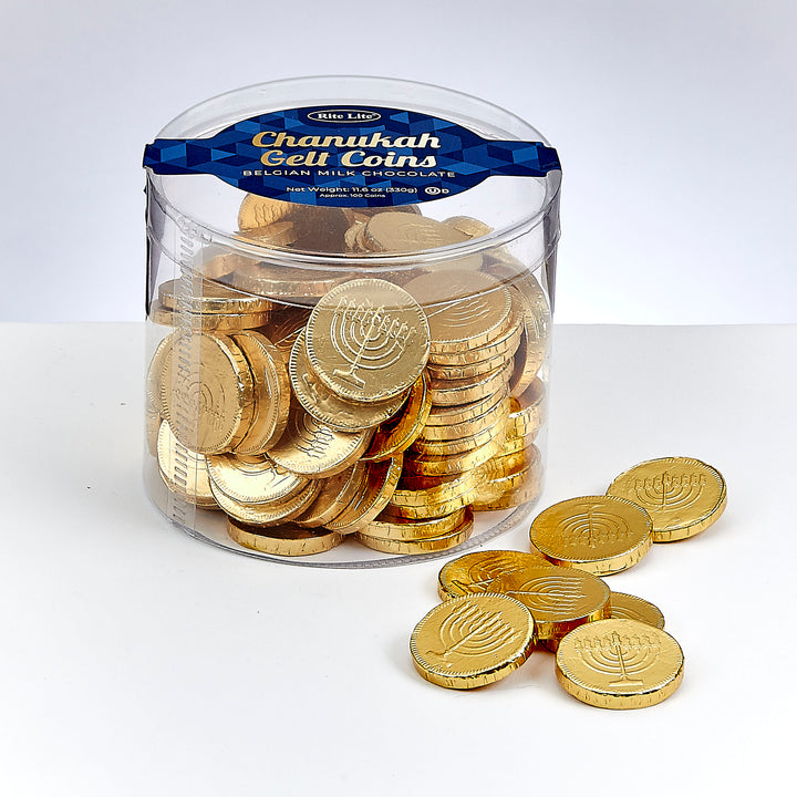 Rite Lite Belgian Milk Chocolate Chanukah Coins in Tub