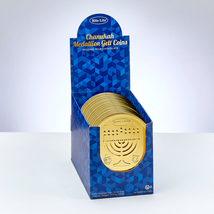 Rite Lite Belgian Milk Chocolate Chanukah Gelt Medallion, 0.74 oz