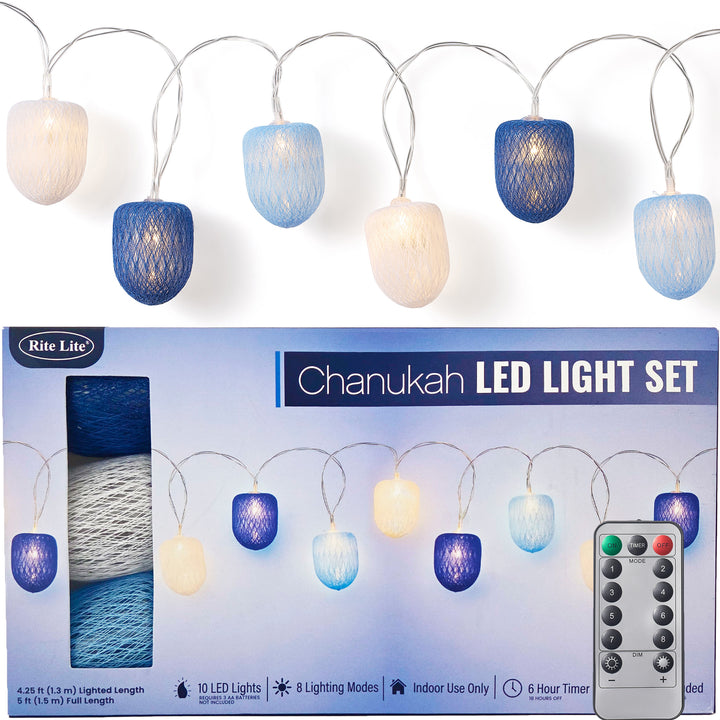 Rite Lite Battery Operated Blue and White Dreidel Light Set