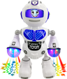 White Yiddish Chanukah Mentsch dancing robot