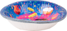 Colorful Chanukah soup bowl printed with a menorah, dreidels and donuts