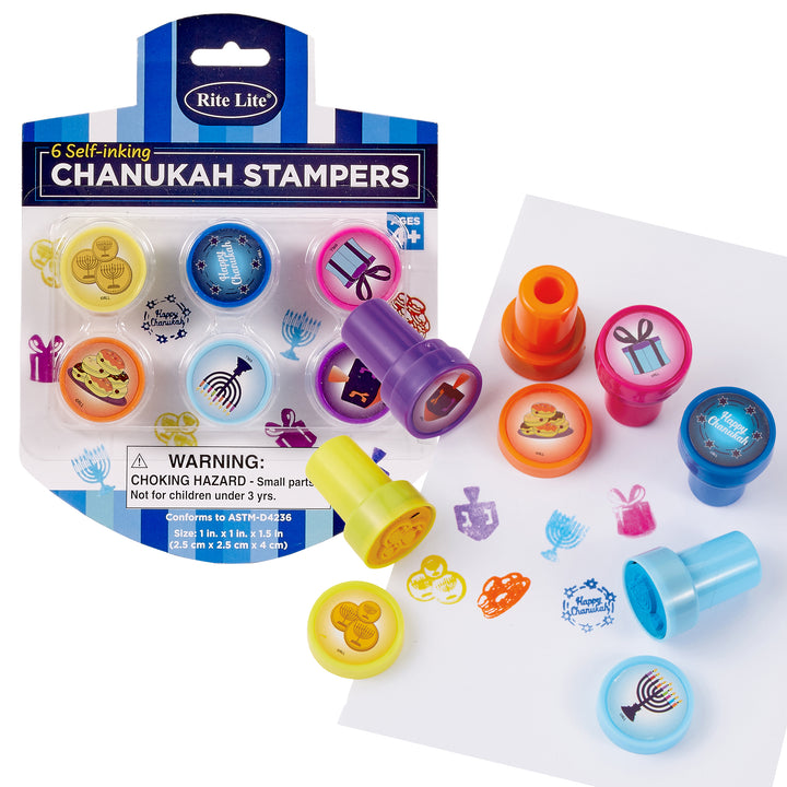 Rite Lite set of 6 multicolor Chanukah stampers