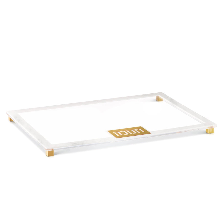 Chanukah Tray, Large Lucite Menorah Tray, 17 x 12 Inch