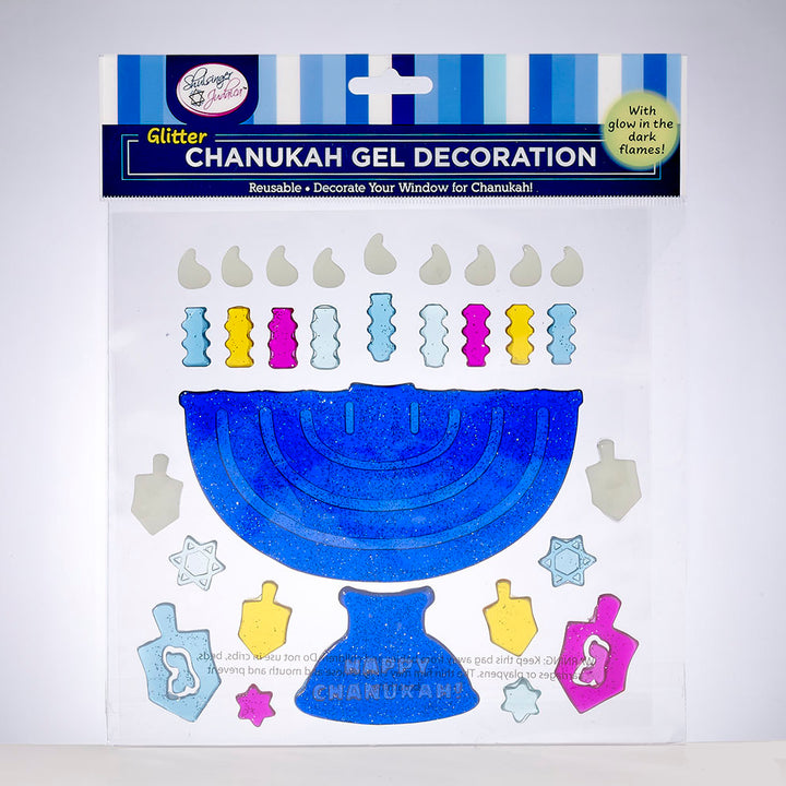 Rite Lite Chanukah Glitter Window Gel Decoration, 8 x 10 Inch