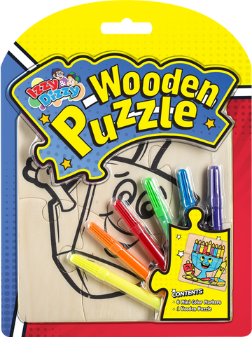 Izzy n Dizzy Chanukah wooden puzzle with 6 mini markers