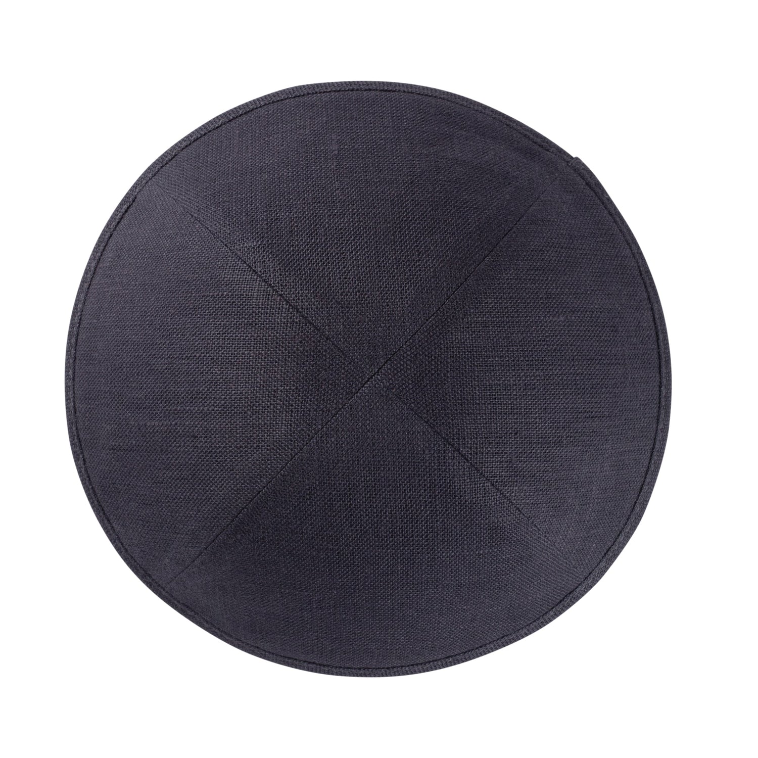 Linen Kippah - side view showing six-panel design