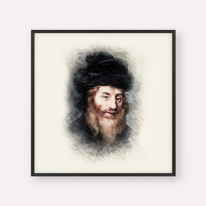 Chasam Sofer, color portrait with black frame; square format example