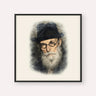 Chazon Ish, color portrait with black frame; square format example