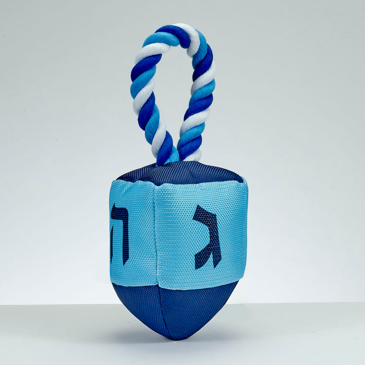 Rite Lite Chewdaica Oxford Dreidel Squeaky Dog Toy With Rope