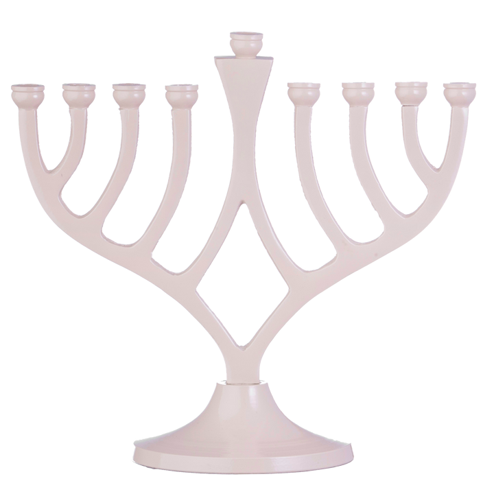 Classic 7 inch candle menorah with eight curved branches and a raised center shamash