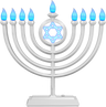 White classic LED menorah with a Star of David medallion