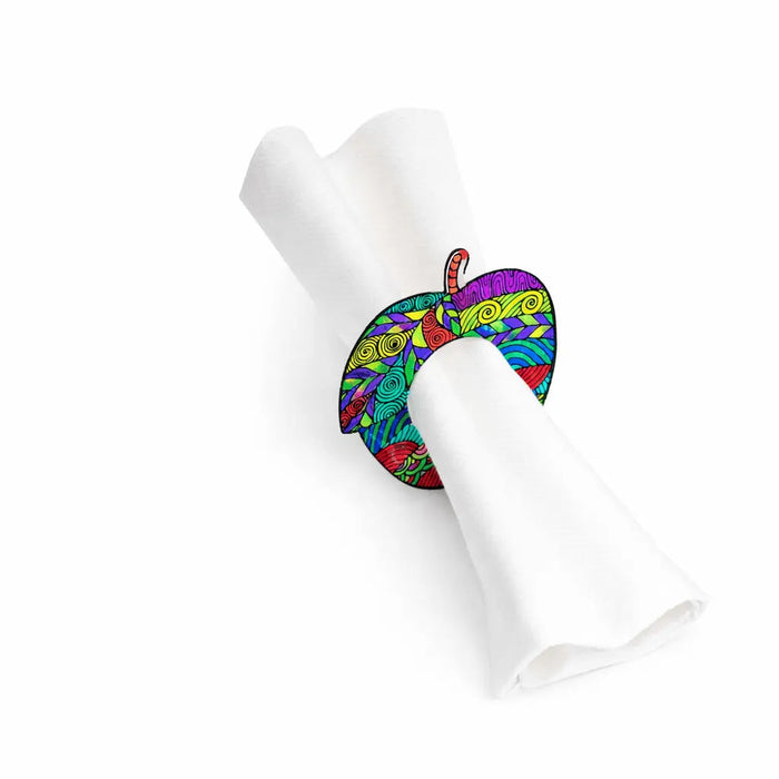 Color it Acrylic Apple Napkin Rings — lucite | Judaica Square Lakewood
