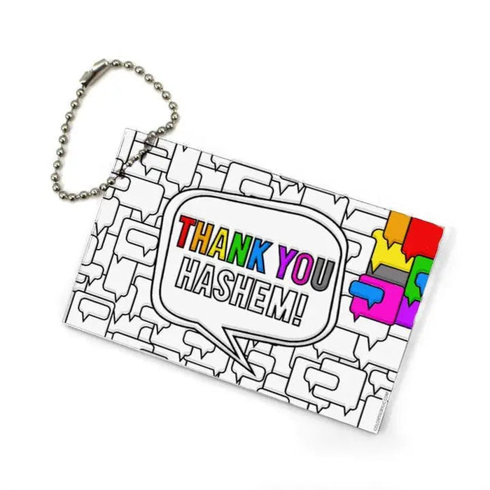 Color it Acrylic Thank You Hashem Keychain — lucite | Judaica Square Lakewood