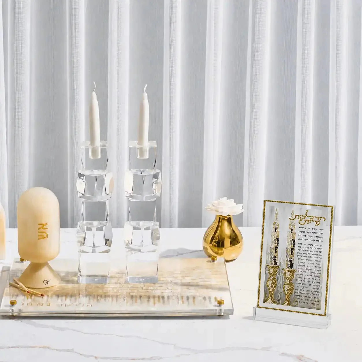 Diamond Art Hadlokas Neiros Card — Acrylic Candlesticks | Judaica Square Lakewood