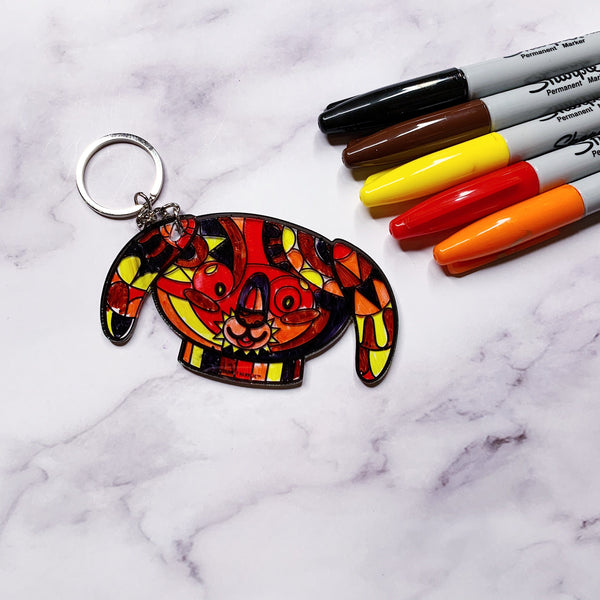 Color it Acrylic Puppy Keychain — hero shot | Judaica Square Lakewood